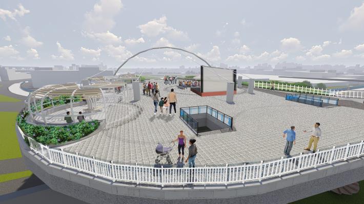 跨堤景觀平臺空間優化營造模擬圖(2)