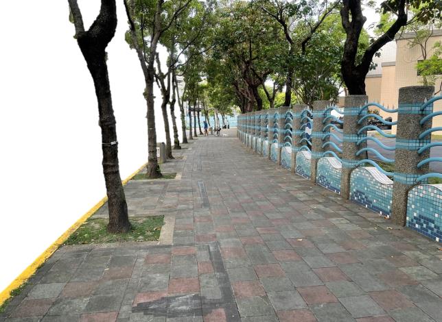 04_迪化休閒運動公園周邊人行道未改善前現況,規劃將行道樹更換為流蘇