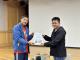 Taipei Municipal Zhongzheng Elementary School presents certificate of appreciation, accepted on behalf by Dihua Sewage Treatment Plant Director Tai-Tsung Huang.