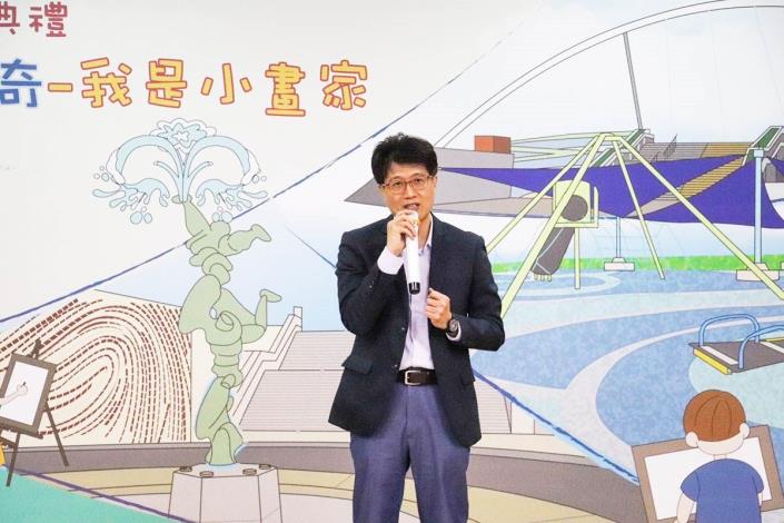 工務局長黃一平表示臺北市為打造友善生活環境，從事污水下水道建設不遺餘力，更積極推動環境教育