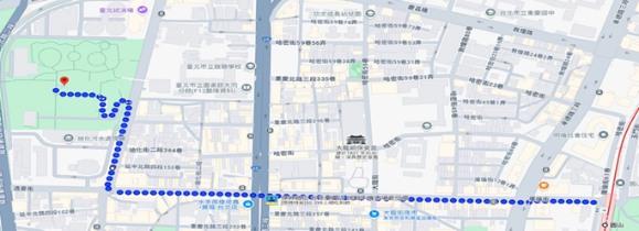 迪化廠附設休閒公園路線圖