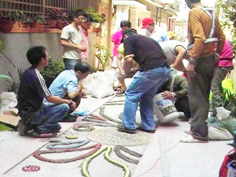 The picture shown above. Citizens participating in back alley beautification