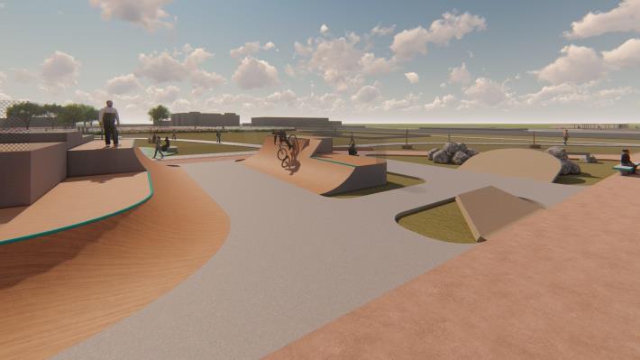 Post-revitalization vision: a comprehensive playground for extreme sports enthusiasts at Neihu Sewage Treatment Plant Sport and Recreation Park (illustrative rendering)