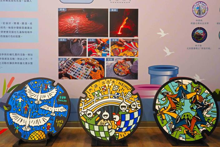 “Taipei Gorgeous Manhole Covers“ is now being exhibited in the Discovery Center of Taipei