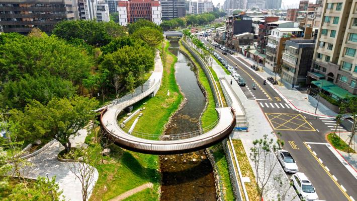 Taipei’s Huanggang River Revitalization Project restores a natural riverside environment through channel improvements and vegetation integration