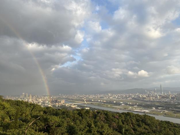 劍潭山觀景台，遠眺臺北盆地