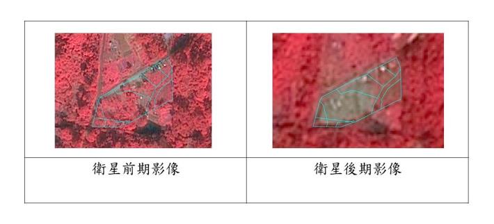 圖3，文山區違規開發案例：衛星影像前後對比(有開挖整地堆積土方情形).JPG
