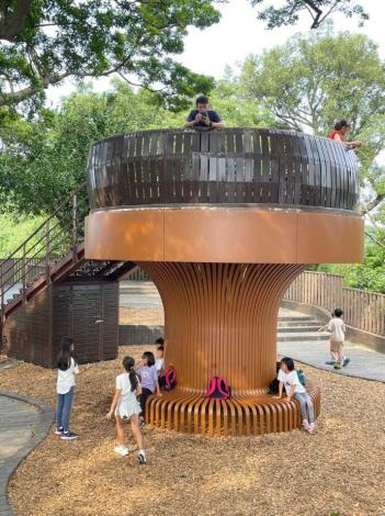 照片9：孩童們遊戲在森林方舟中央休憩區