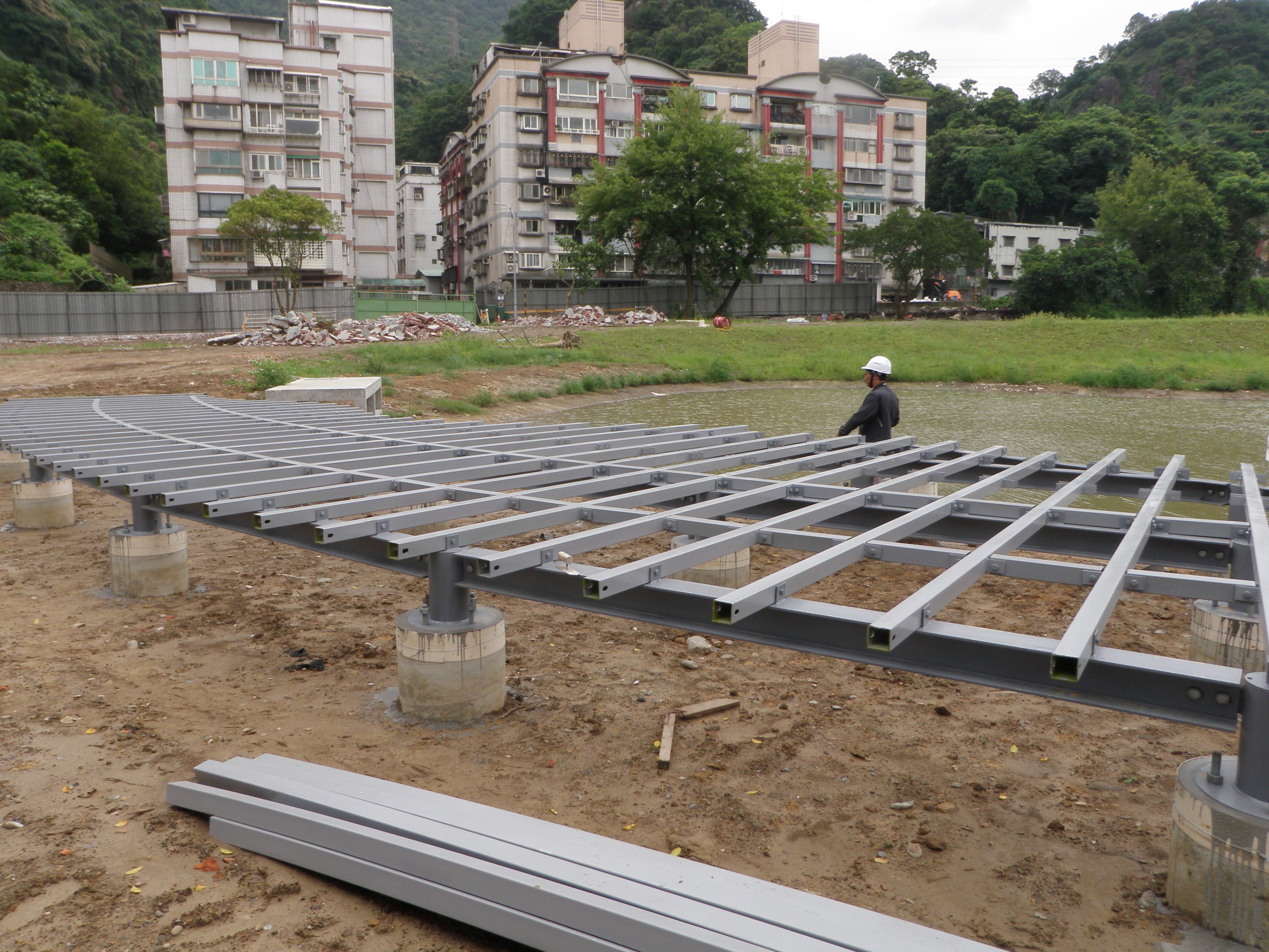 觀水平台鋼構組立 觀水平台鋼構組立