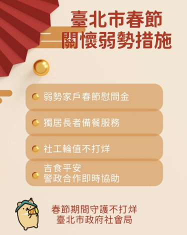 社會局春節關懷弱勢措施