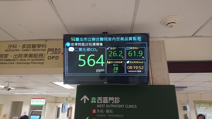 醫院設置自動監測設施現場照片－臺北市立聯合醫院忠孝院區