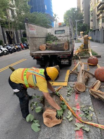 照片一：臺北市清潔人員進行災後復舊作業-1