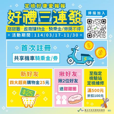 車輛定檢LINE通知 好禮三連發