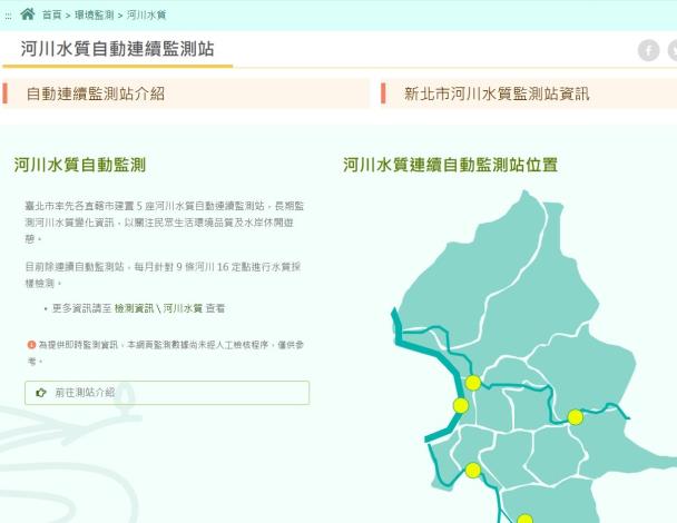圖2：環境品質資訊網河川水質自動連續監測站