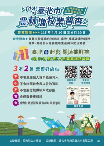114 年臺北市農林漁牧業普查海報_1