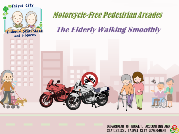 Motorcycle-Free Pedestrian Arcades, The Elderly Walking Smoothly