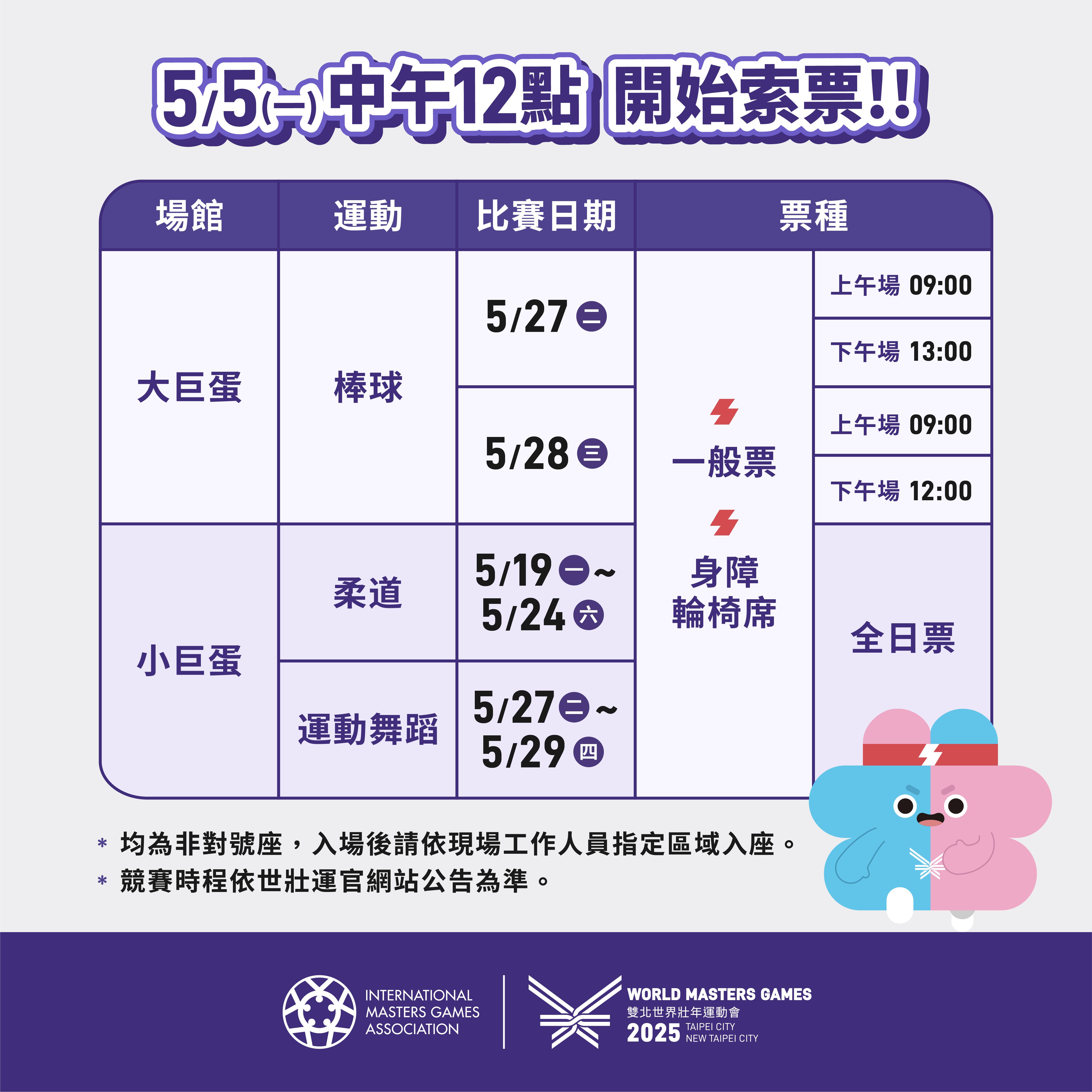 2025雙北世界壯年運動會索票懶人包宣導