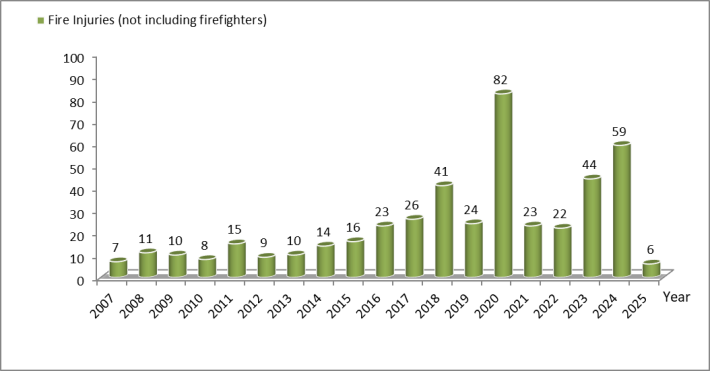 Statistics on Fire injuries