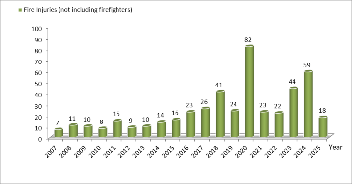 Statistics on Fire injuries
