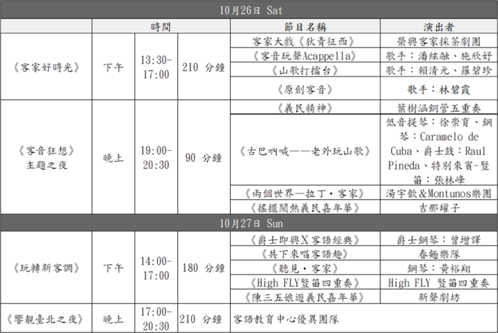 1026-1027藝文活動總表