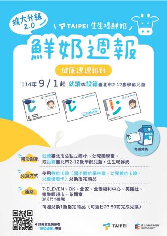「鮮奶週報—生生喝鮮奶」政策擴大升級2.0版