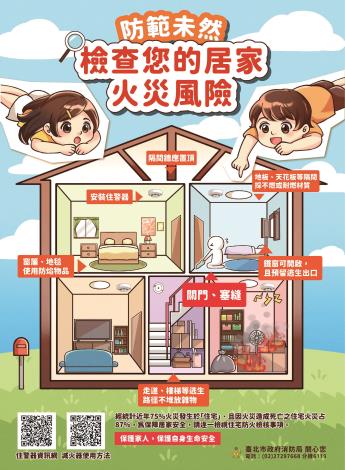 居家防火「人離火熄」宣導海報2