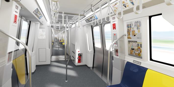 南北環電聯車車廂內部設計-寬敞的車廂動線及底置式行李架