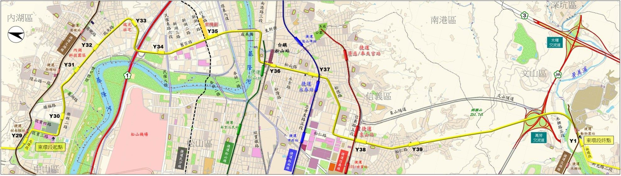 環狀線東環段路線規劃示意圖