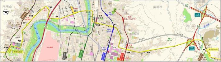 捷運東環段路線示意圖