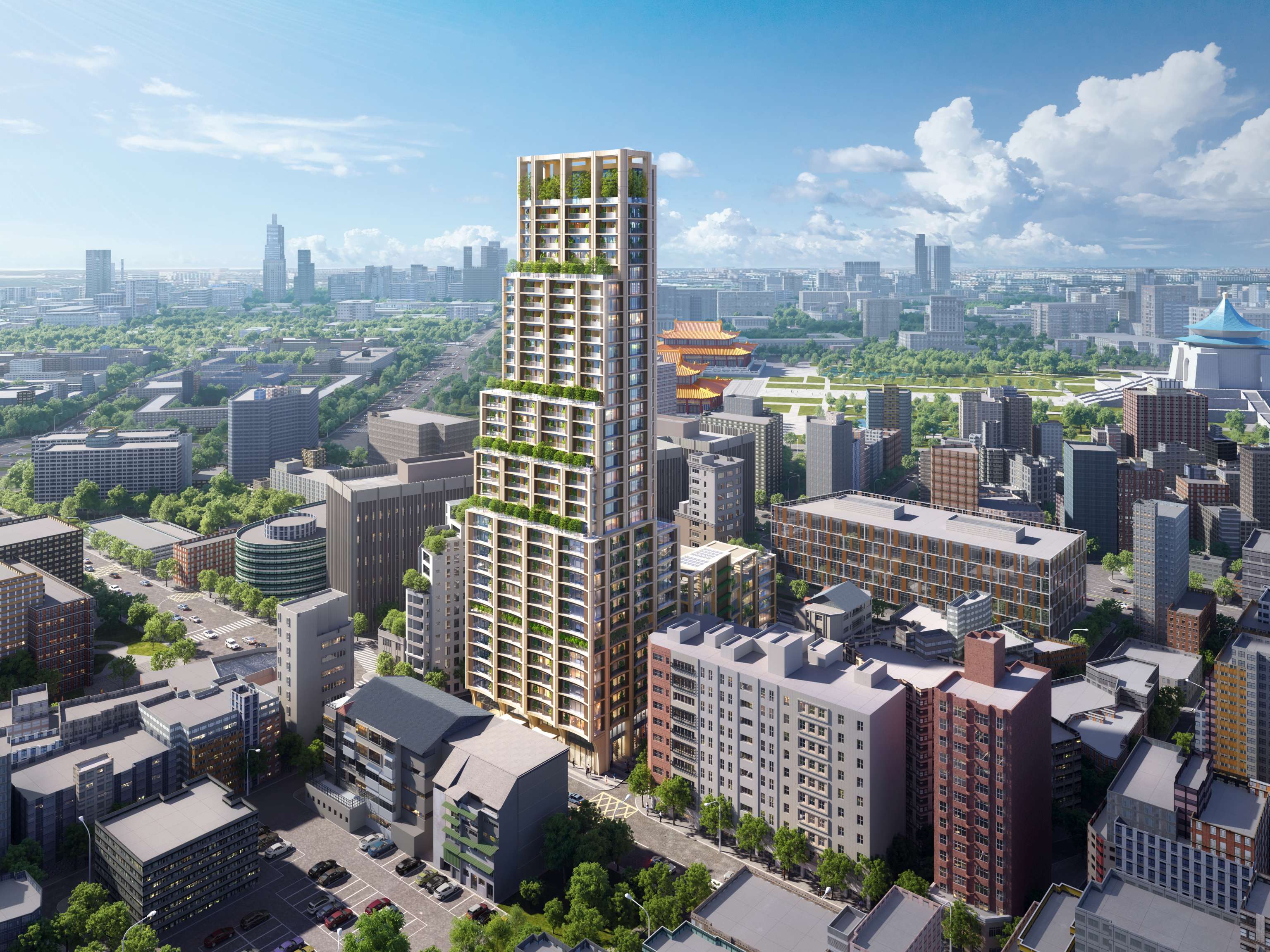 萬大線中正紀念堂站(捷四)土地開發案完工示意圖