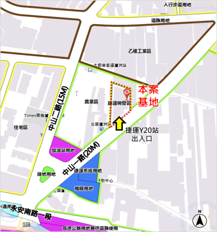 Y20站（捷4）基地位置圖