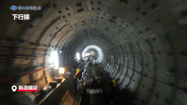 The laying of tail track rails for Xinyi eastern extension