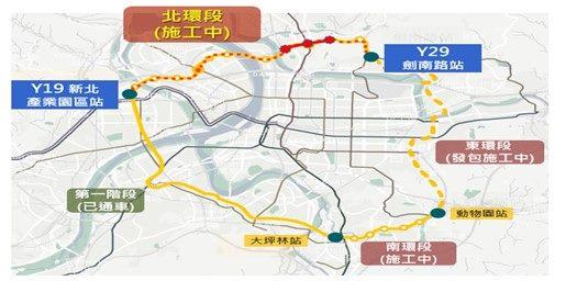 Route map of the Circular line Phase II 