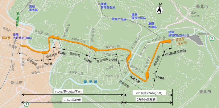 Circular line south section route map