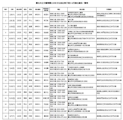 114年2-6月文巷演出資訊統整一覽表 (公告版) (2)