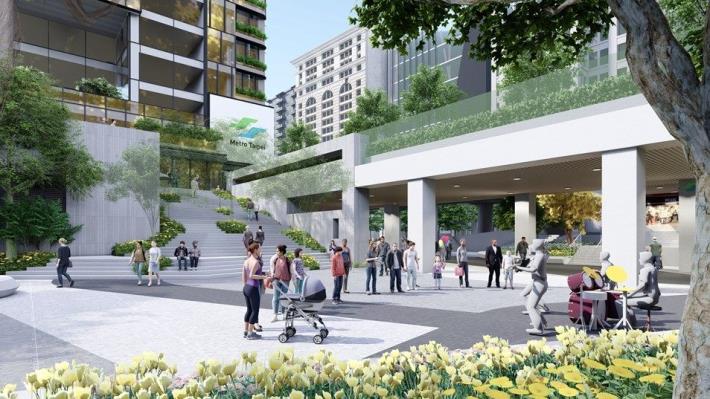地面層開放空間模擬示意圖