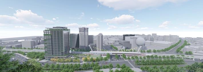 東向視角模擬示意圖