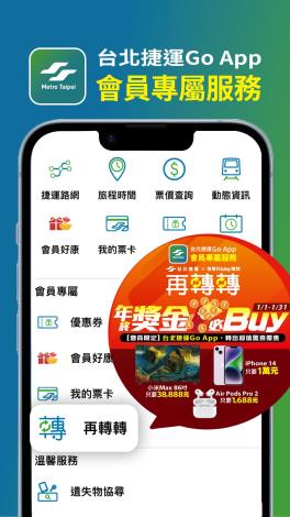 「台北捷運Go」APP「再轉轉」icon