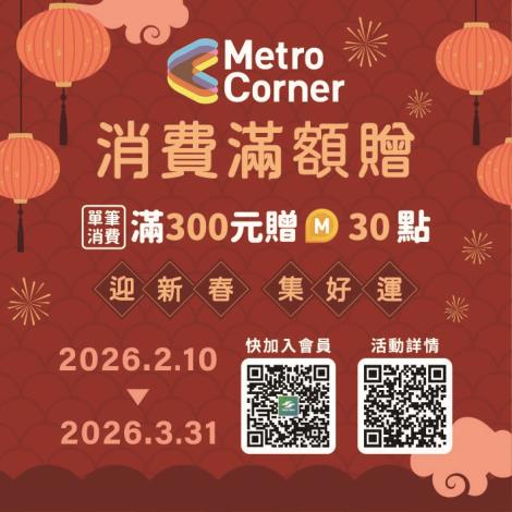 Metro Corner消費滿額贈