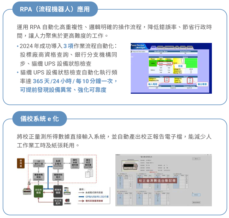RPA流程機器人應用及儀校系統
