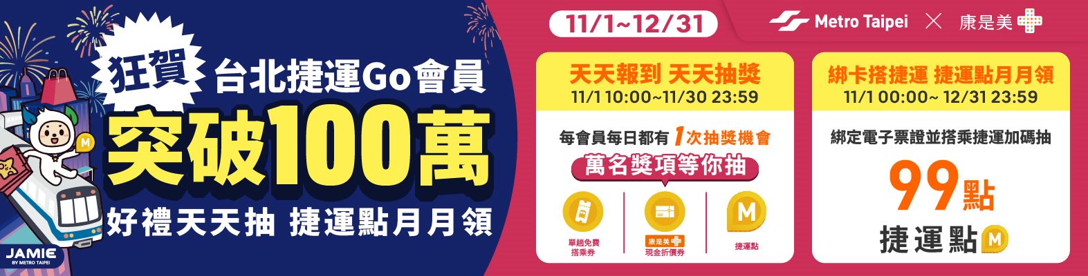 台北捷運Go App突破百萬會員啦～