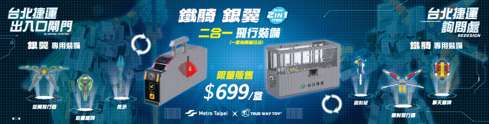 台北捷運詢問處、出入口閘門二合一積木販售