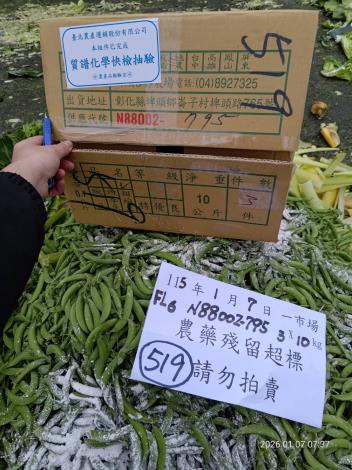 農藥檢驗不合格銷毀作業1(豌豆)