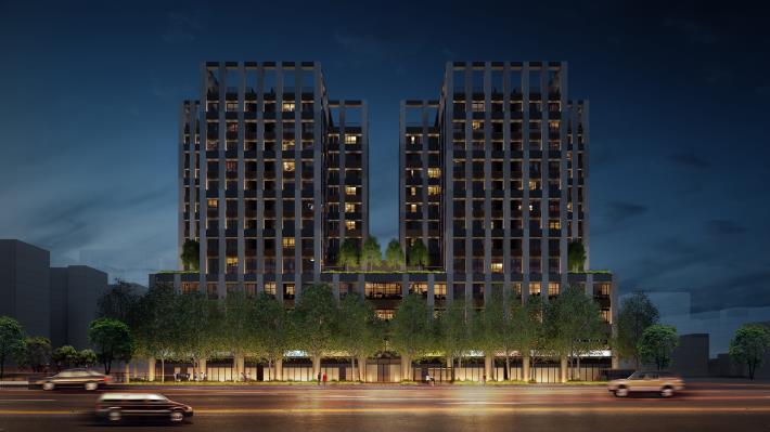 大龍社區及市場重建工程-建築-人眼整體外觀-夜景-01