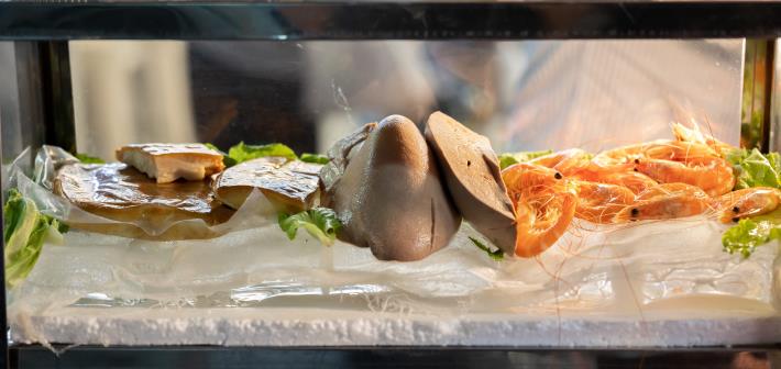 新鮮豬肝與大蝦