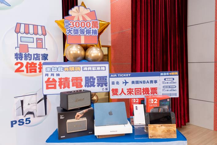 「來台北有購嗨 消費歡樂抽」週週抽iPhone 17,月月抽台積電股票,還有總抽千萬現金!上萬份好禮等你帶回去!