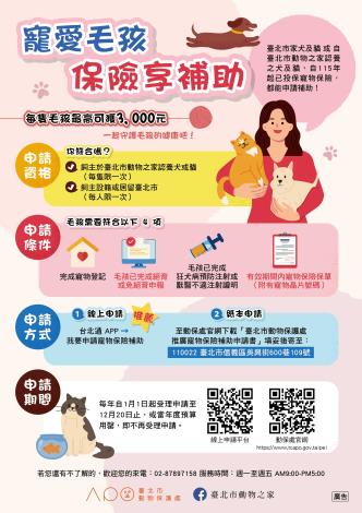 圖2.寵物保險補助海報