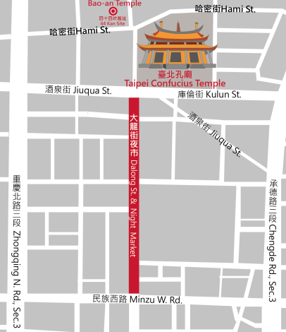 DaLongDong nightmarket map (open new windows)