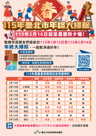 115年臺北市年終大掃除