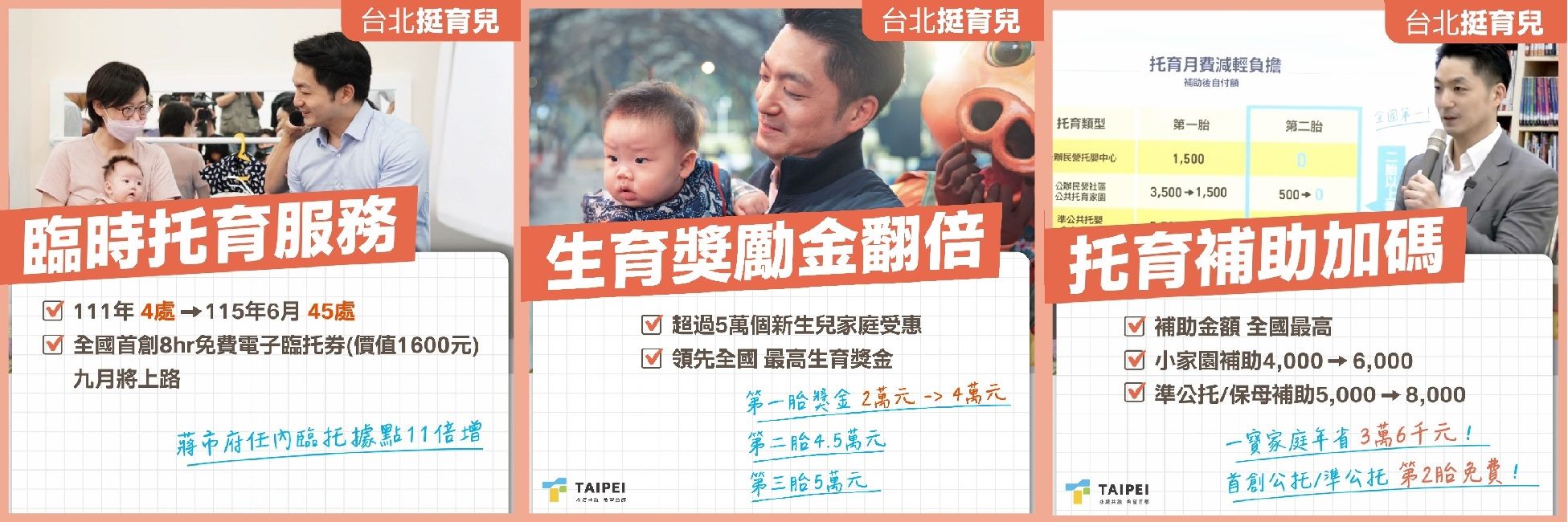台北育兒政策一次看懂！
